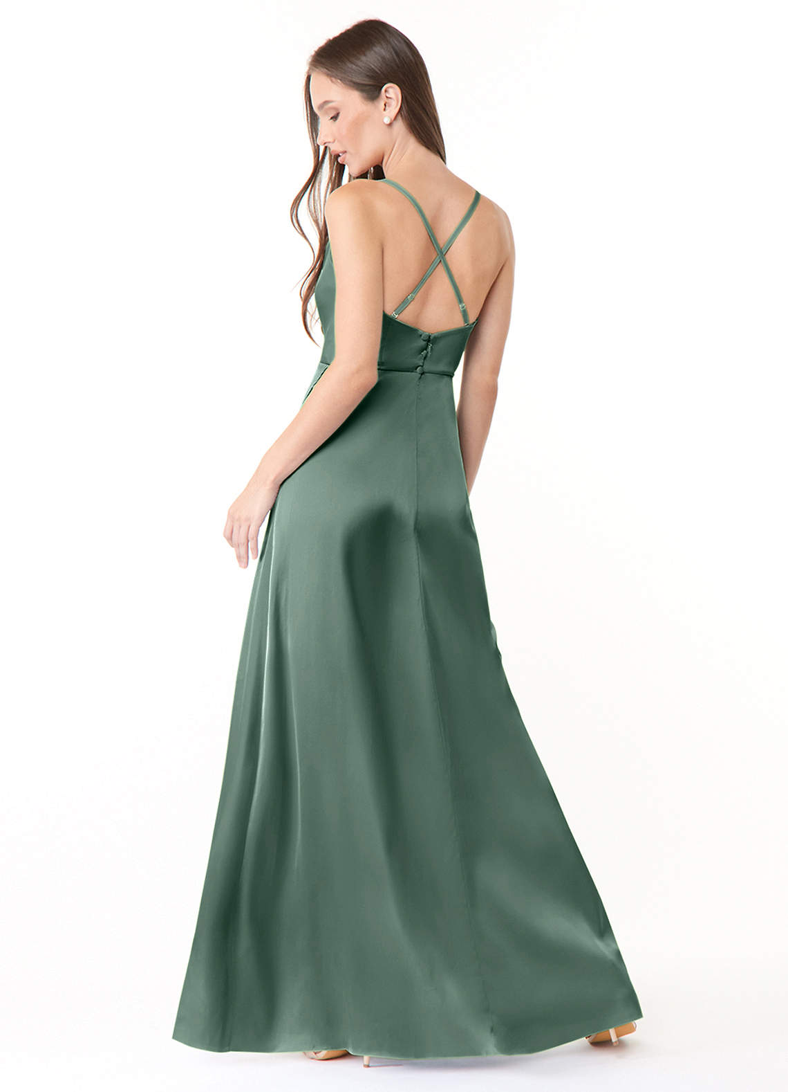 Naomie Stretch Satin Dress-AZ37376778-final sale