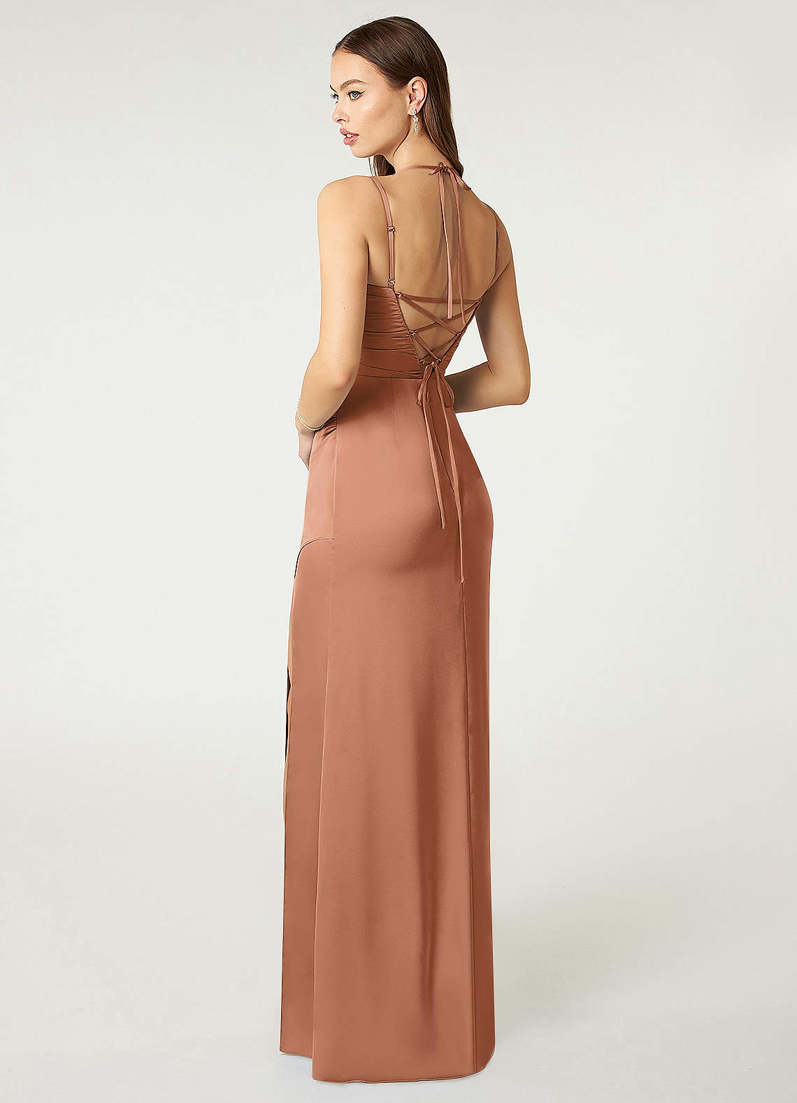 Desi Stretch Satin Dress-AZ6464045-final sale