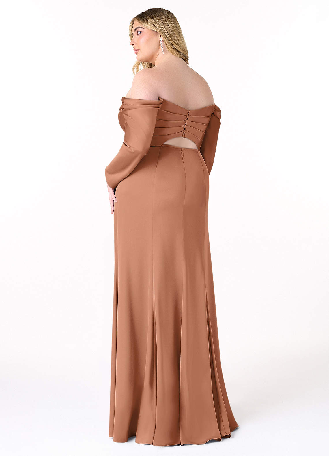 Hallie Stretch Satin Dress-AZ6126545-final sale