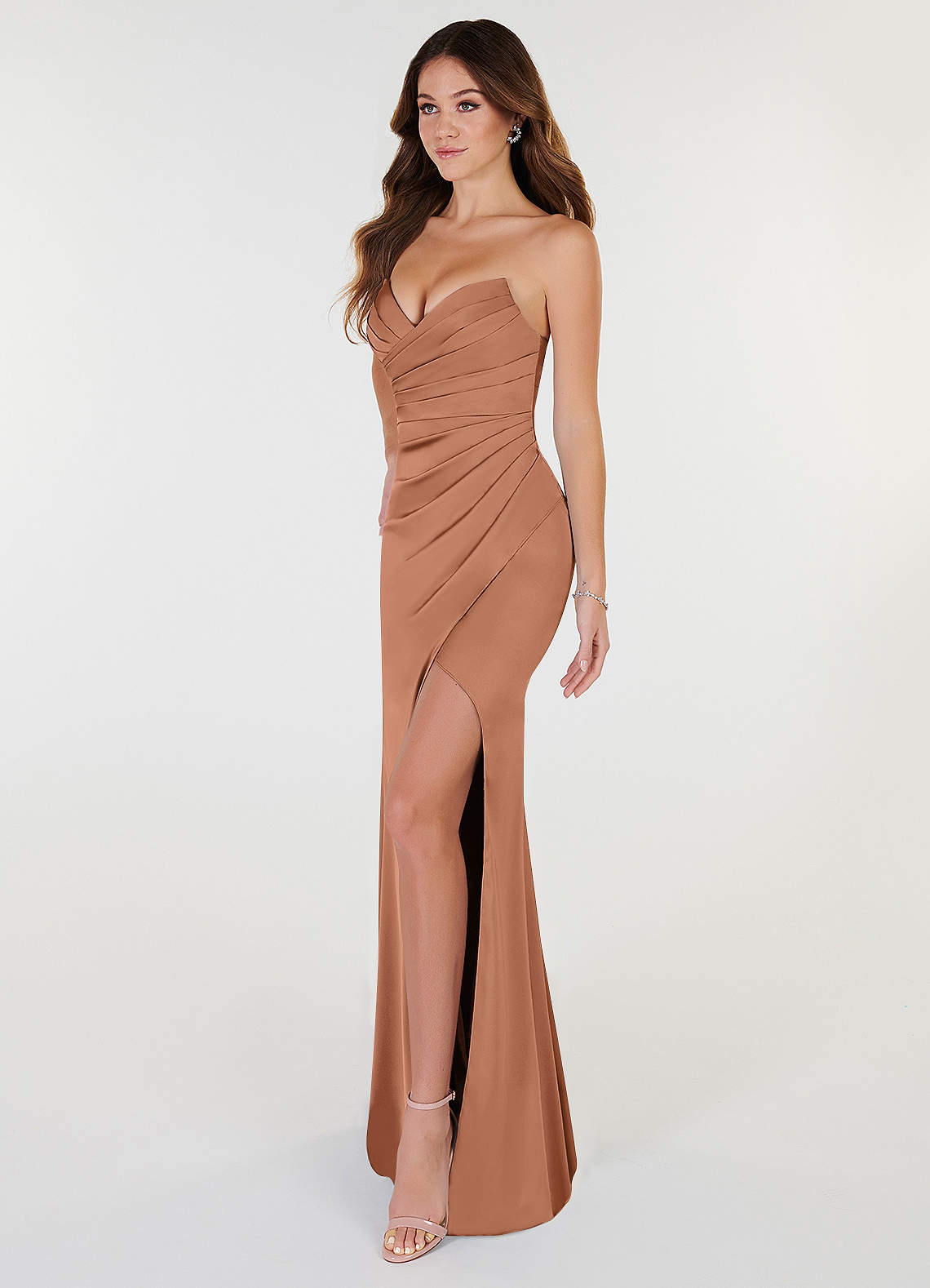 Yola Stretch Satin Dress-AZ6896042-final sale