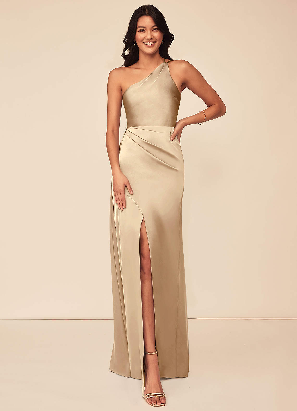 Maron Stretch Satin Dress-AZ28895495-final sale
