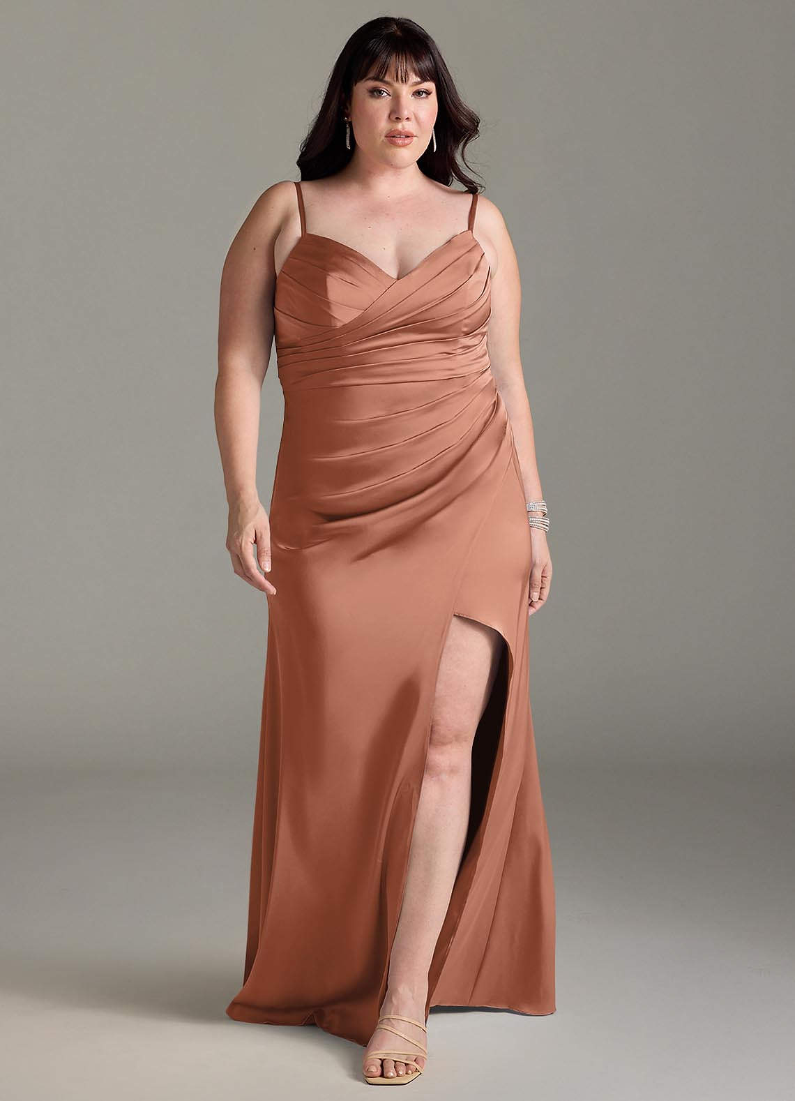 Yola Stretch Satin Dress-AZ6896042-final sale