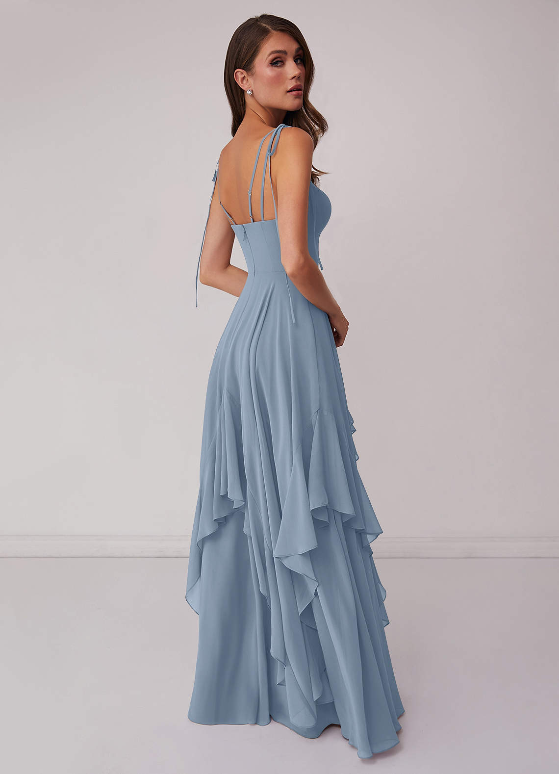 V-neck Chiffon Tiered A-line Dress-AZ6769397-final sale