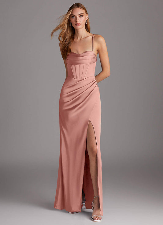 Brookelle Stretch Satin Dress-AZ6564854-final sale