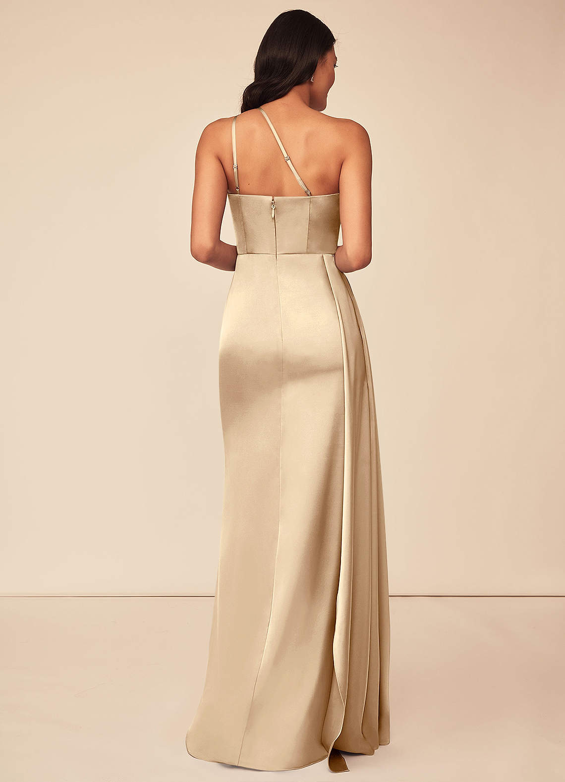 Maron Stretch Satin Dress-AZ28895495-final sale