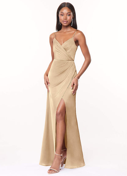 Maci Stretch Satin Dress-AZ21516569-final sale
