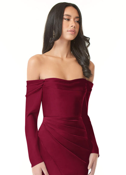 Hallie Stretch Satin Dress-AZ44676009-final sale