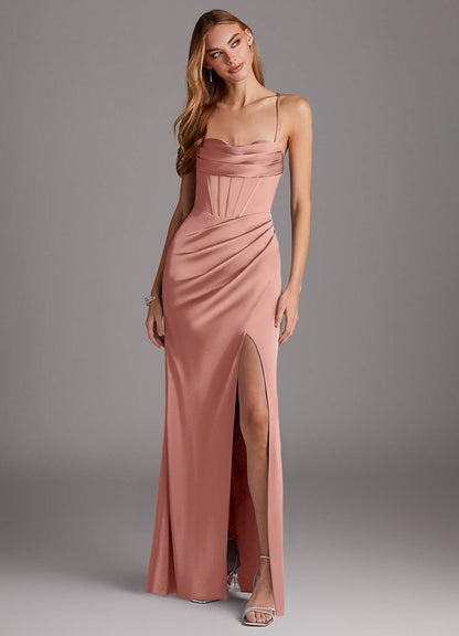 Brookelle Stretch Satin Dress-AZ6564854-final sale