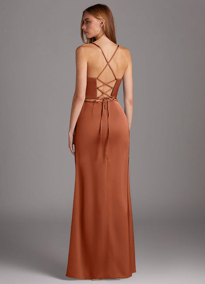 Brookelle Stretch Satin Dress-AZ6224927-final sale