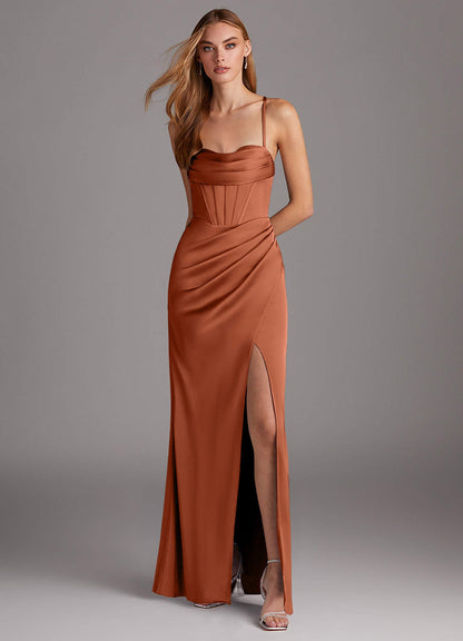 Brookelle Stretch Satin Dress-AZ6224927-final sale