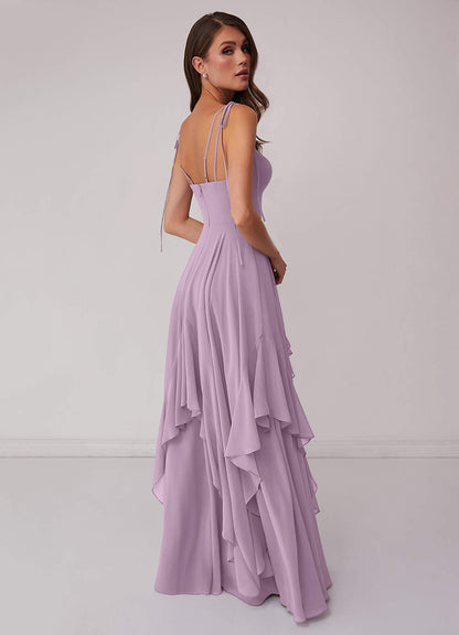 V-neck Chiffon Tiered A-line Dress-AZ6637871-final sale