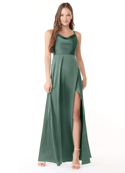 Naomie Stretch Satin Dress-AZ99249478-final sale