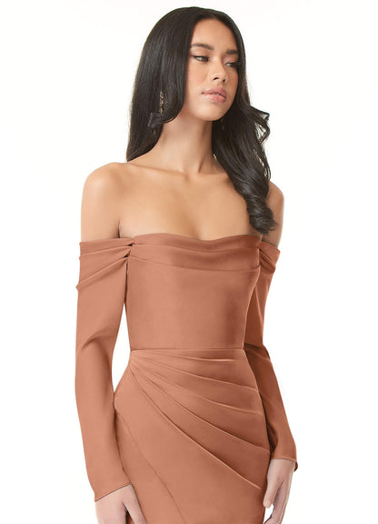 Hallie Stretch Satin Dress-AZ6126545-final sale