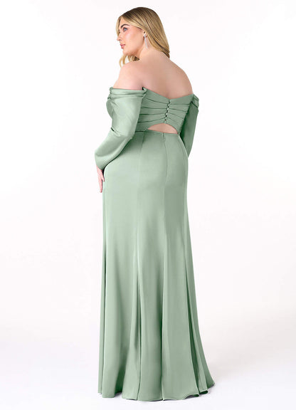 Hallie Stretch Satin Dress-AZ97820685-final sale