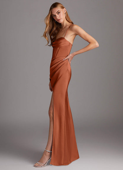 Brookelle Stretch Satin Dress-AZ6224927-final sale