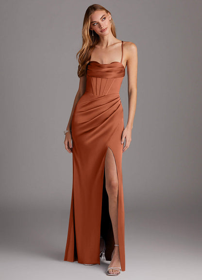 Brookelle Stretch Satin Dress-AZ6224927-final sale