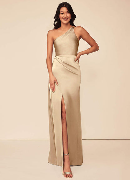 Maron Stretch Satin Dress-AZ28895495-final sale
