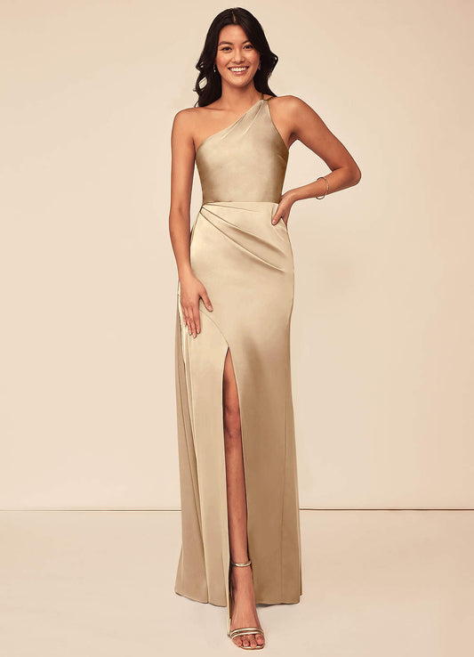 Maron Stretch Satin Dress-AZ28895495-final sale