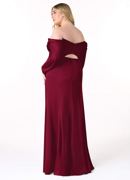 Hallie Stretch Satin Dress-AZ44676009-final sale