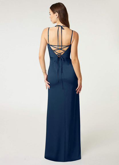 Desi Stretch Satin Dress-AZ6955606-final sale